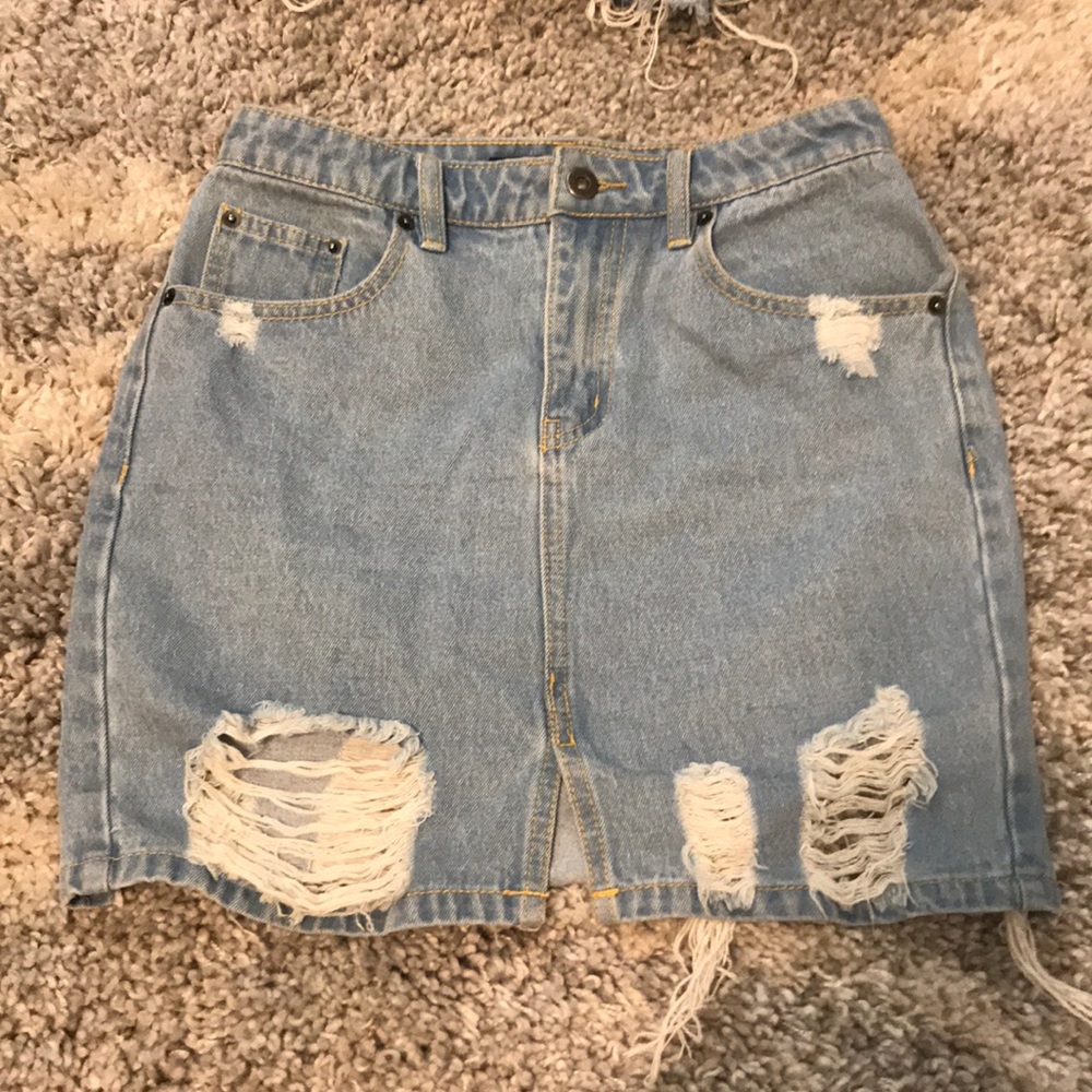 White Fox denim skirt